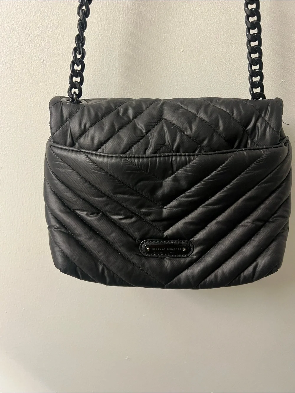 Rebecca Minkoff: Black Quilted Crossbody Shoulder Bag - Women